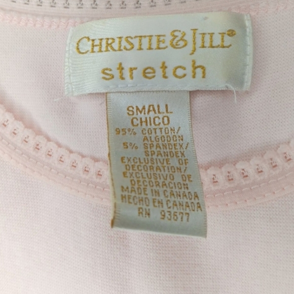 Christie & Jill Stretch Soft Pink Sleeveless Vest Top | EUC | Embroidered - Picture 3 of 12